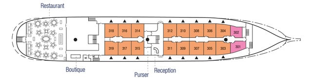 Cruise met Sea Cloud's Sea Cloud II. Bekijk hier het complete dekkenplan en boek uw cruise bij Cruise2Travel
